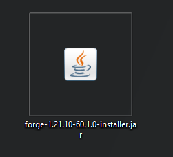 Downloaded Forge installer file