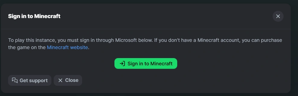 Step 6: Log in to your Microsoft account Microsoft account login screen within the Modrinth App