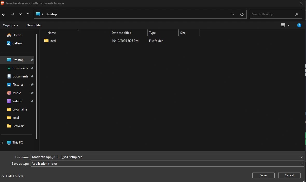 Step 2: Run the installer Downloaded Modrinth App installer file