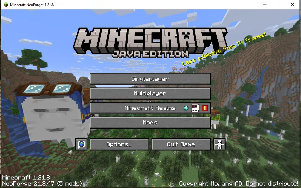 Minecraft main menu with NeoForge
